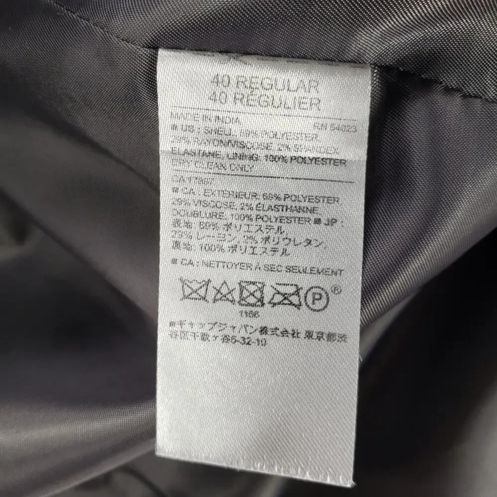 Banana Republic Gray Herringbone Standard Fit Sportscoat Blazer Jacket 40R